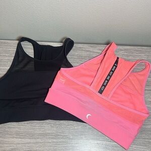 2 Zella All Star Sport Athletic Bras Pink & Black Small